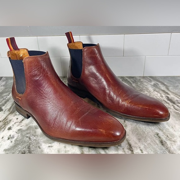 Size 8.5 - Manfield Men’s Chelsea Boots. Brown Leather Pull/Slip On. Portugal - Picture 1 of 12